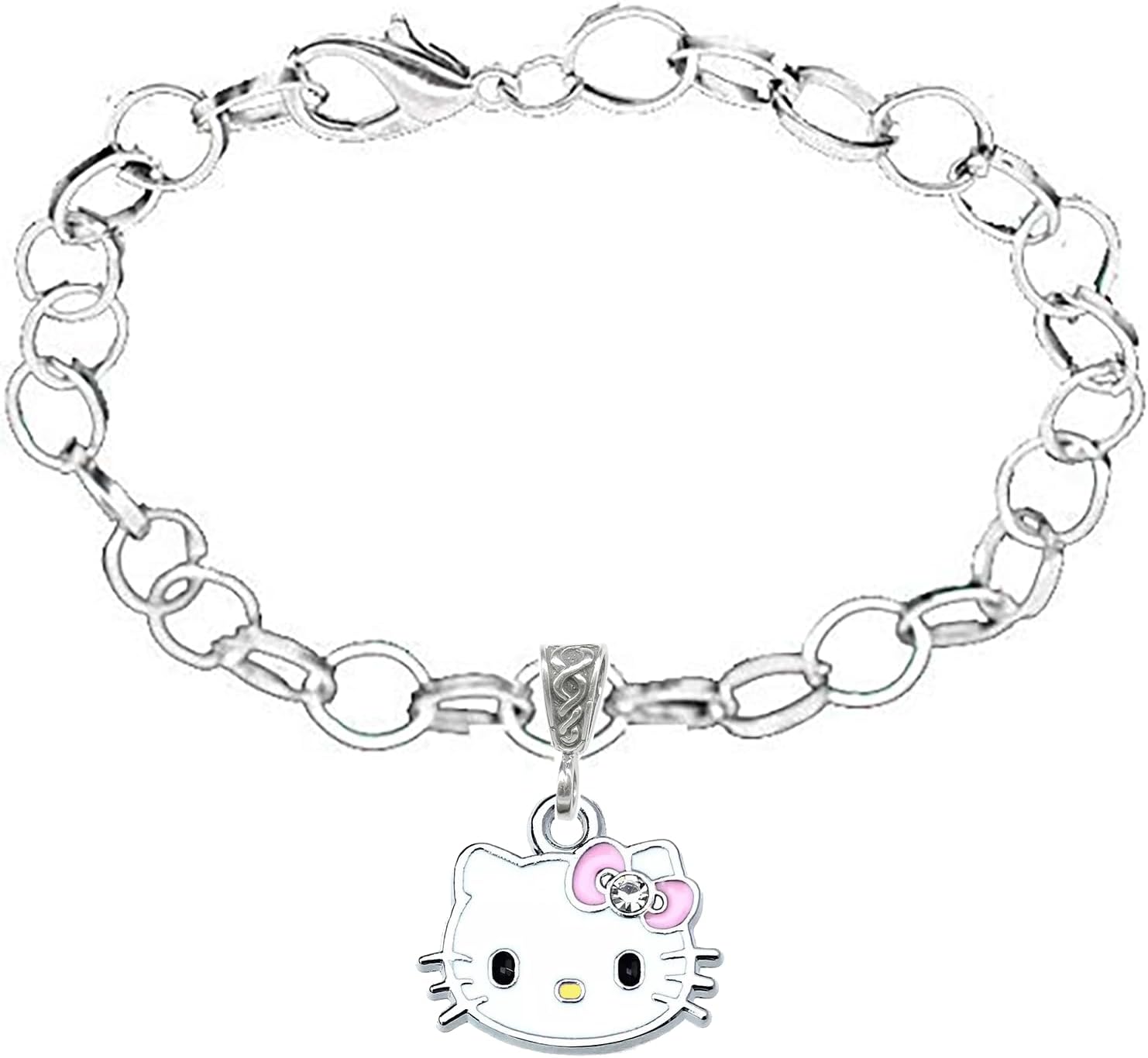Villages MarketplaceVillages Marketplace Handmade Bracelet (Silver-Plated, Kitty Curb Chain Bracelet)
