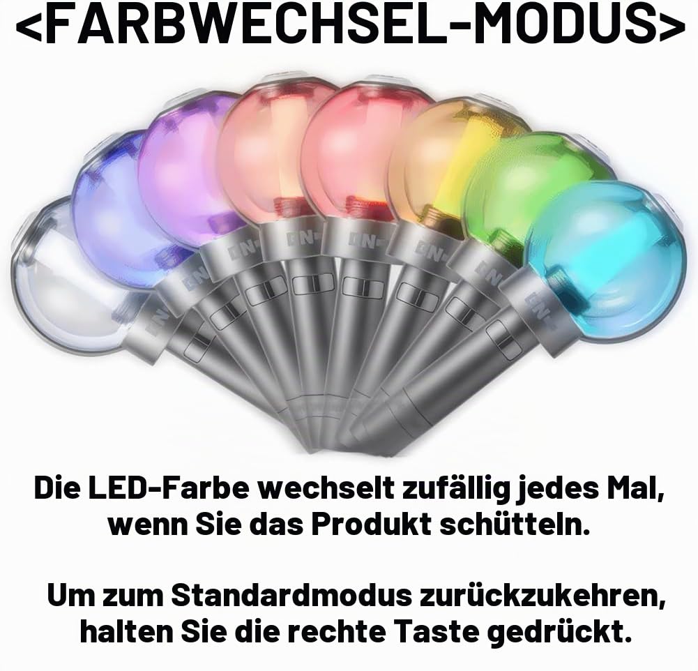 Offizieller Enhypen Lightstick Ver 2 mit Bluetooth Contral und 7 Fotokarten, Schwarz, Kunststoff, Leuchtstab