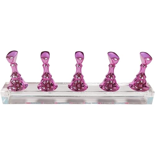 Tinsow Acrylic Fingernail DIY Nail Art Display Stand Training Finger Practice Display Stand (Purple)