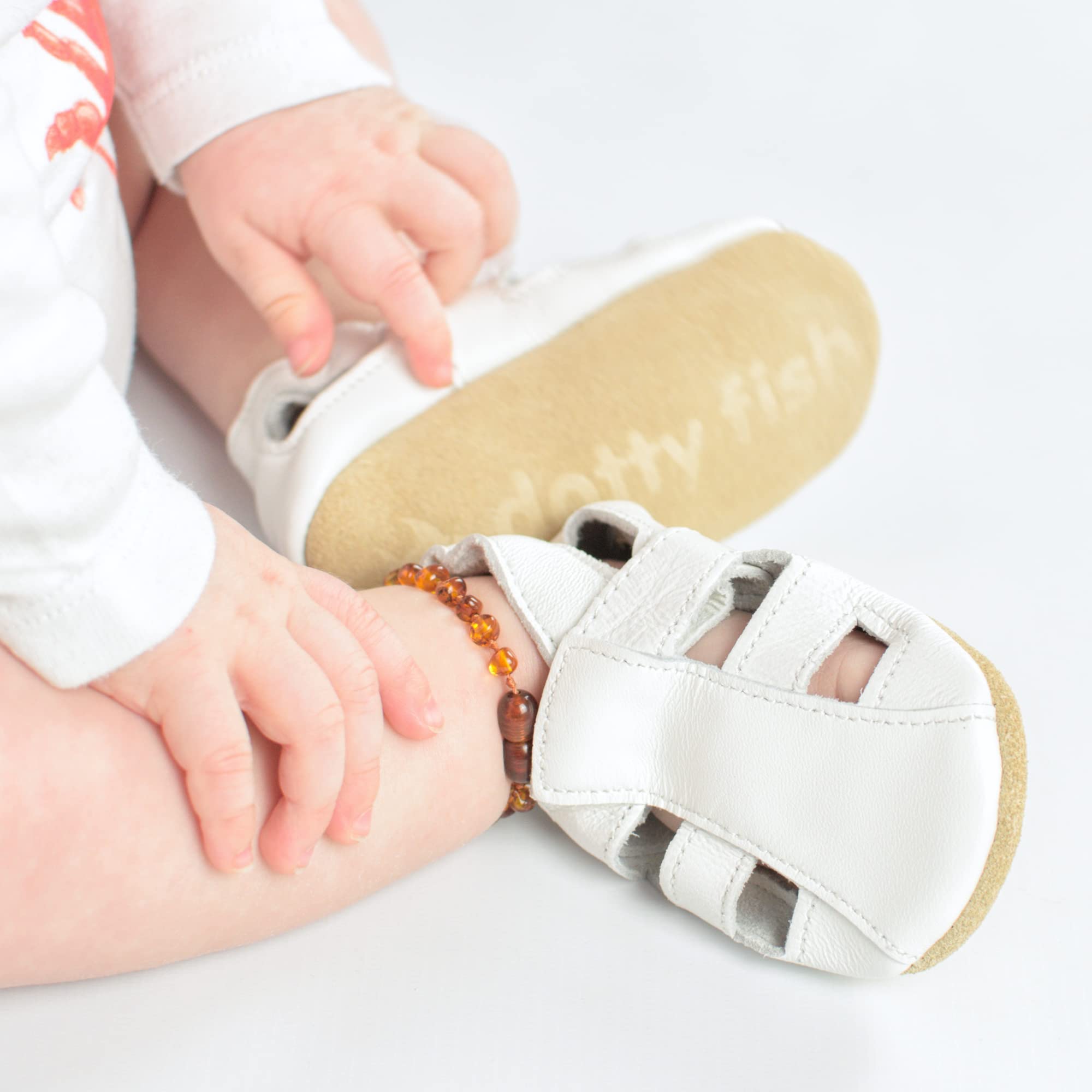 Dotty Fish Sandales Bébé & Enfant en Cuir – Semelle Souple Antidérapante, Chaussures Premiers Pas, Sensation Pieds Nus, Respirantes. Garçons et filles - 5