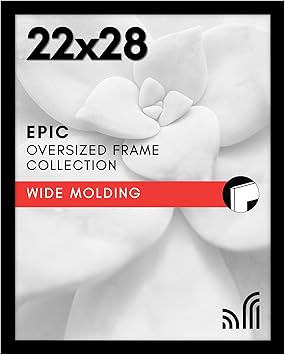 Americanflat 22x28 Poster Frame with Polished Plexiglass - Black Picture Frame - Wide Photo Frames Made of Engineered Wood for Vertical or Horizontal Wall Display - Epic Collection - Black