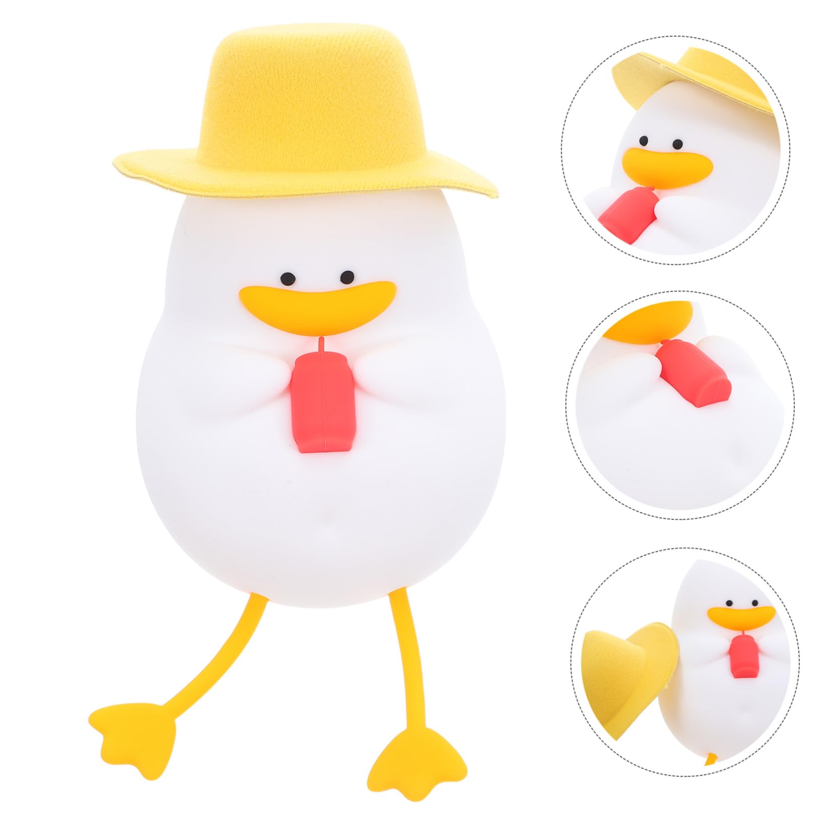 OSALADI Lámpara de Noche LED de Pato Amarillo para Guardería | Silicona Abs Pc, Control por Toque, Luz Cálida Portátil, Uso en Dormitorio Infantil y Tomas Nocturnas