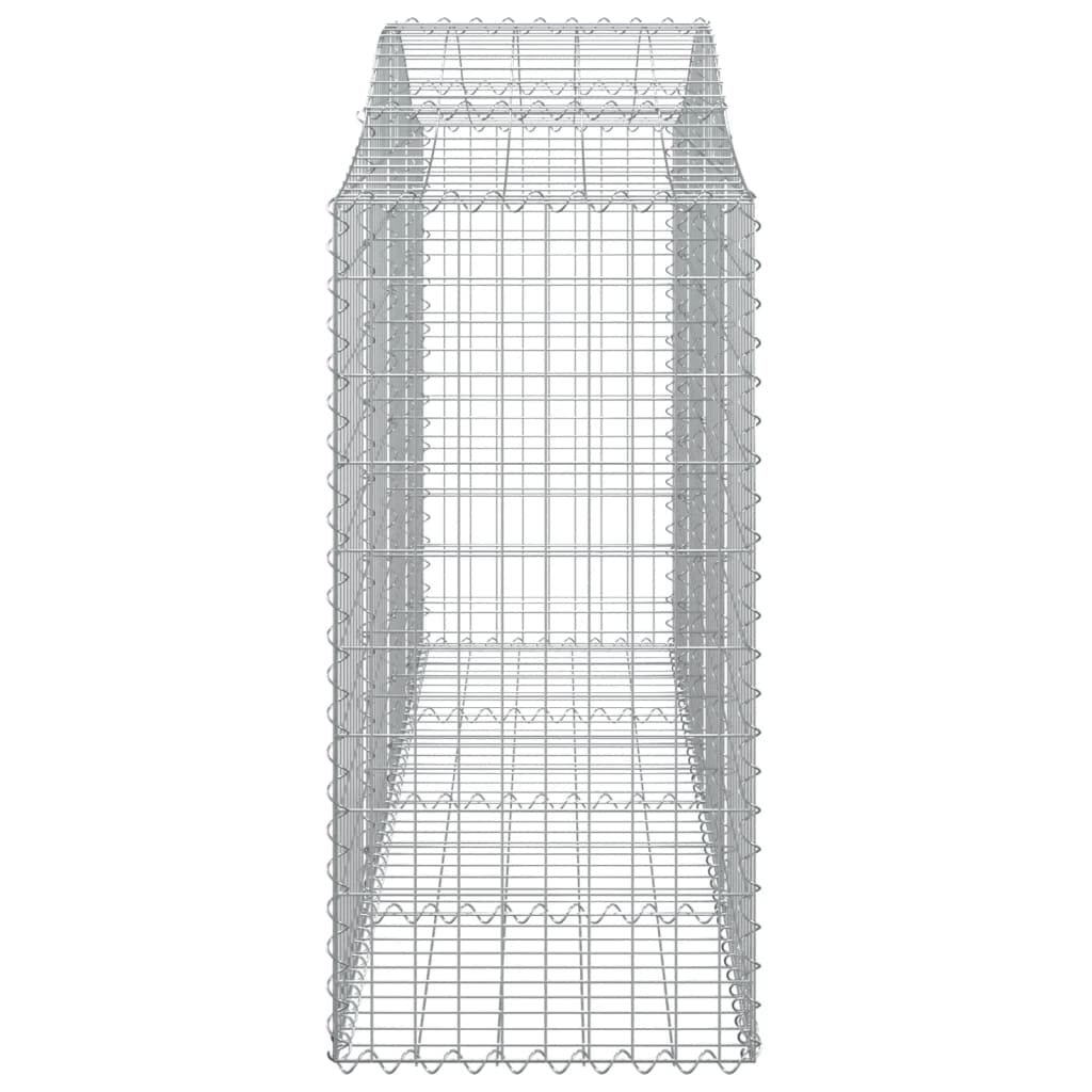 Gaviones de arco alto 7 piezas. 200x50x100/120cm Hierro galvanizado para barreras de jardín y protección de la privacidad, gaviones duraderos resistentes a la corrosión gaviones decorativos