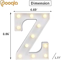 Vista 140 de Pooqla Letrero de Luces LED de Marquesina con Letras, Letra del Alfabeto Iluminada para Decoración del Hogar, Fiesta, Boda R
