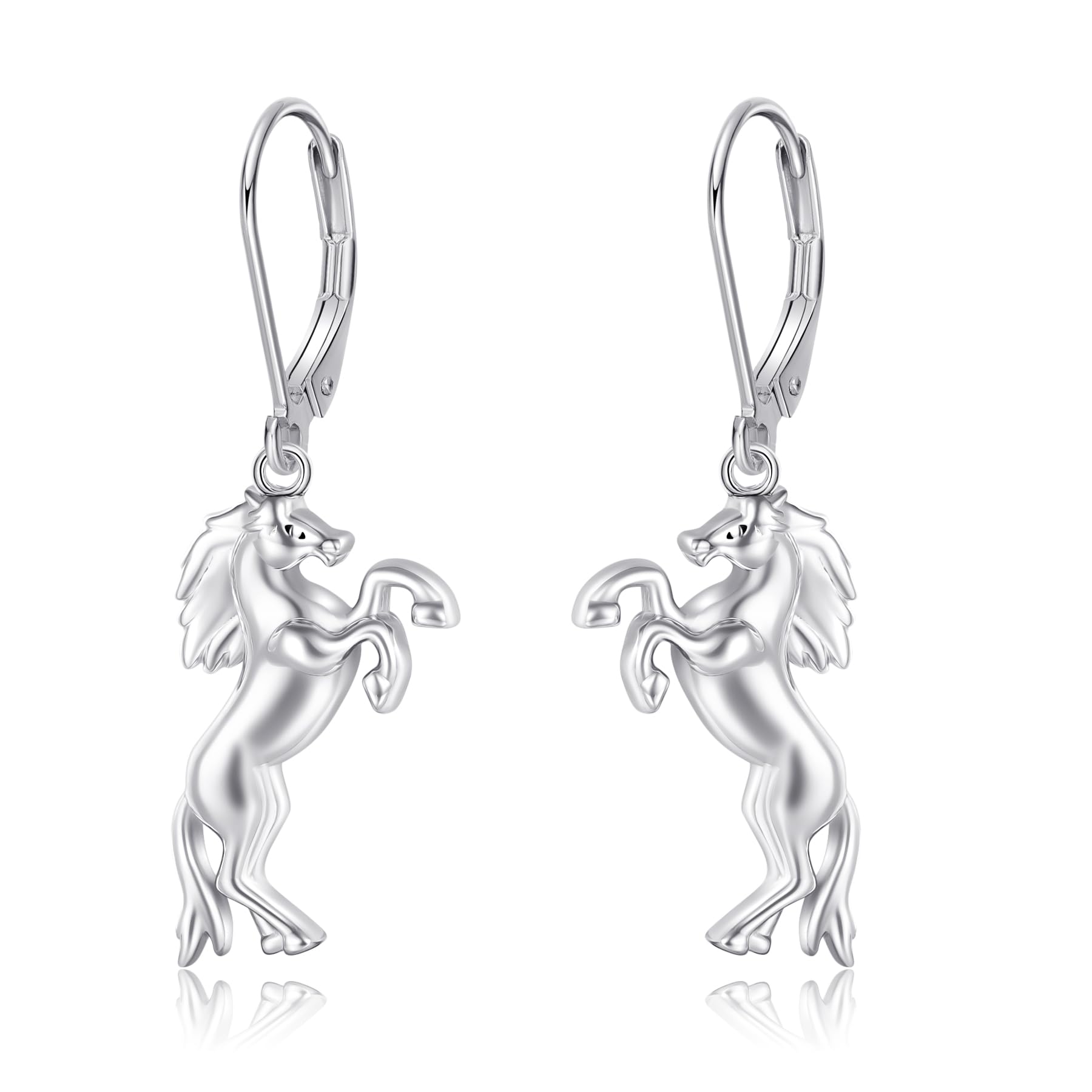 Pferde-Ohrringe für Mädchen, 925er-Sterlingsilber, Pferde-Anhänger-Ohrringe, Tier-Ohrringe, Tier-Pferd-Schmuck, Geschenke für Frauen und Mädchen
