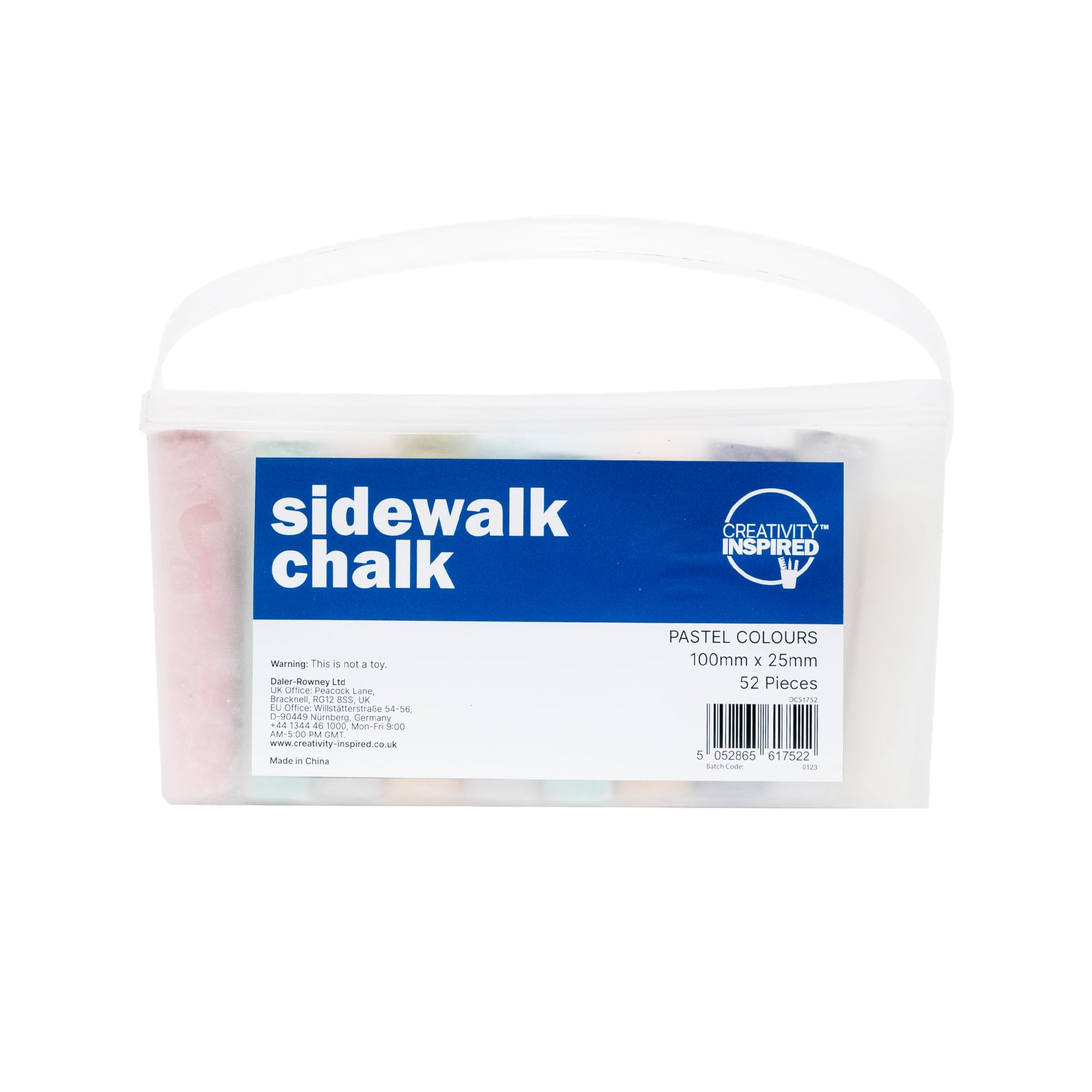 scola Jumbo Sidewalk Chalk, Playground Chalk, Children Chalk, 52 Pieces, 8 Assorted Colours, Ideal for Craft Projects for Children