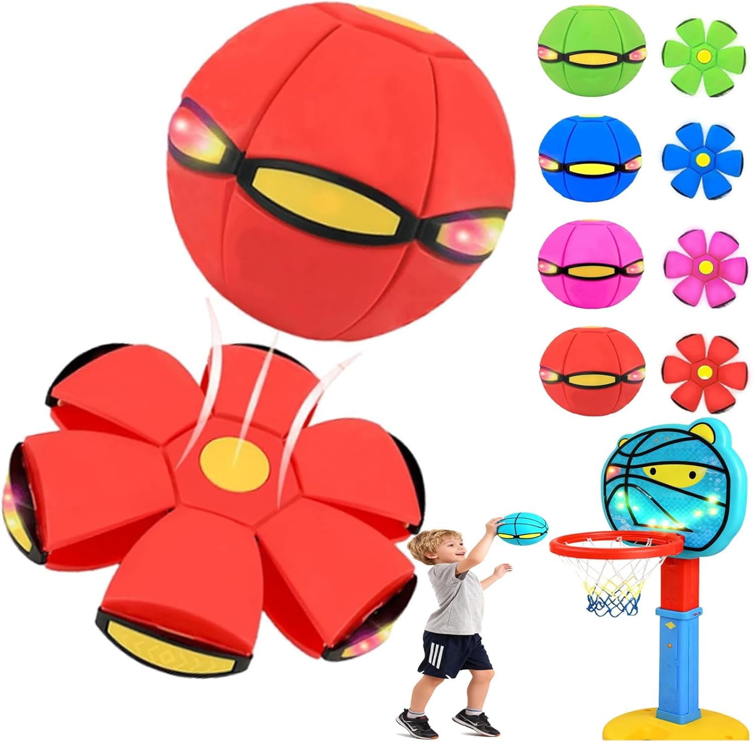 Genérico Pelota Saltarina para Niños, Gracioso Metaball Mágico, Platillo Volador Magic Metaball con 6 Luces, Children's Bouncing Ball para Interacción Entre Padres E Hijos, (Blue) — view 10