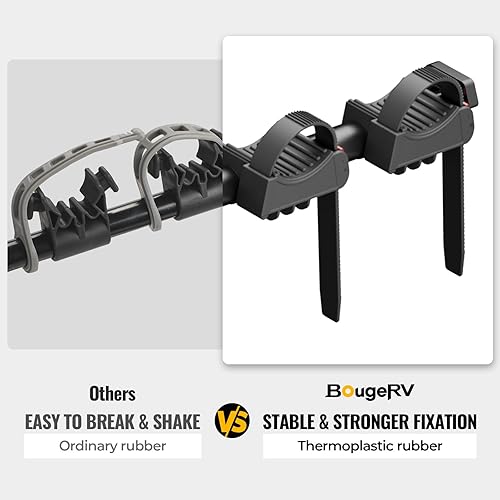 Miniatura 5 de BougeRV Enganche mejorado para portabicicletas con cerradura para automóvil, 2-3 portabicicletas para SUV y camión, plegable e inclinable para