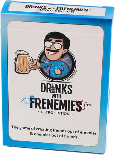 Bebidas con FRENEMIES Retro Edition Juego de fiesta Divertido juego para adultos y adolescentes A partir de 16 años 3+ jugadores Tiempo de juego