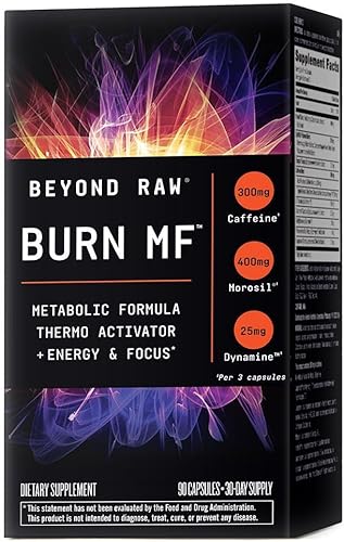 BEYOND RAW Burn MF | Fórmula metabólica, activador térmico, apoya la energía y la concentración | 90 unidades