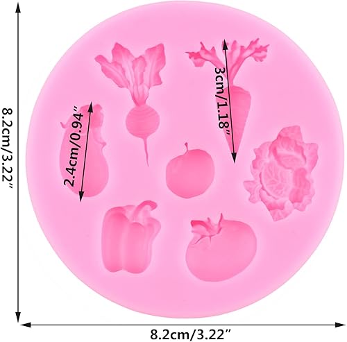 Miniatura 2 de Moldes de silicona para frutas y verduras, rábano, tomate, berenjena, col, fondant, para decoración de pasteles, decoración de cupcakes, chocolate,