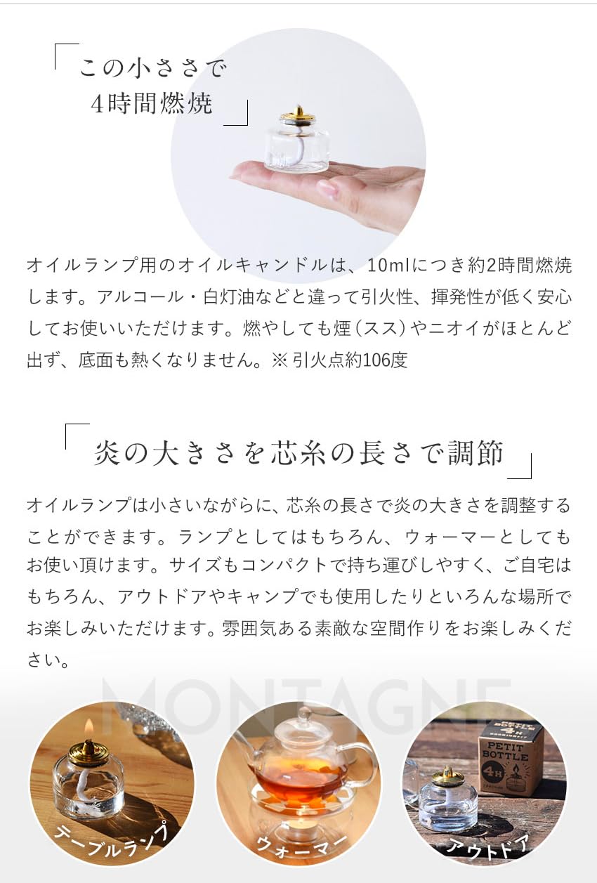 Amazon.co.jp: ちいさなオイルランプ 用ガラスボトルプチ 直径4cm 4