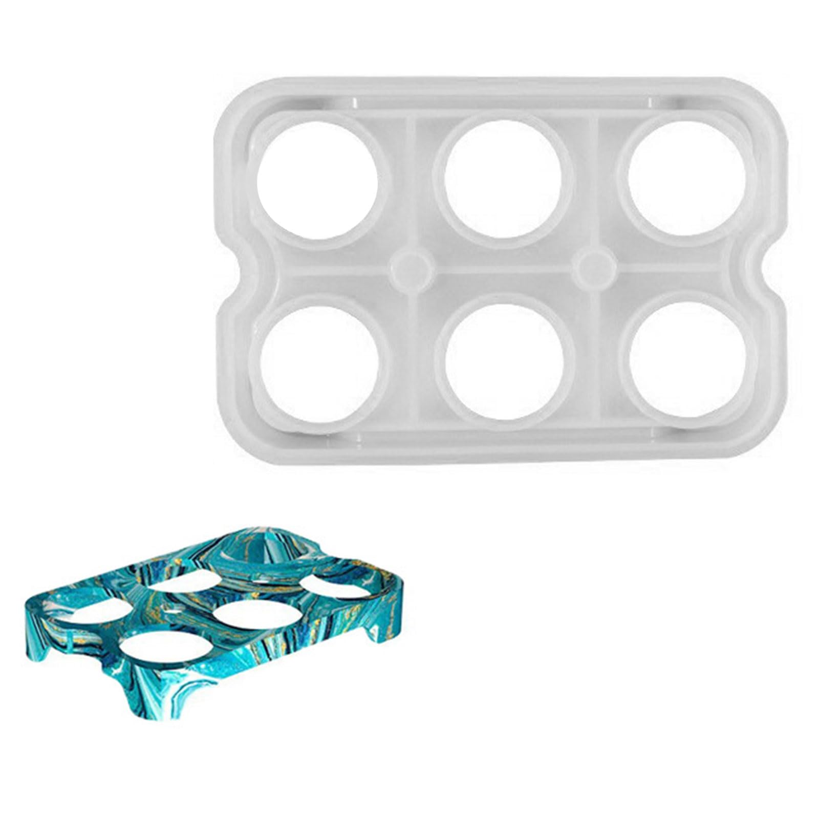 ljhnba Practical Silicone Eggs Organiser Mold 6 Grids Eggs Storage Tray Mold Suitable for Refrigerator Use Creative