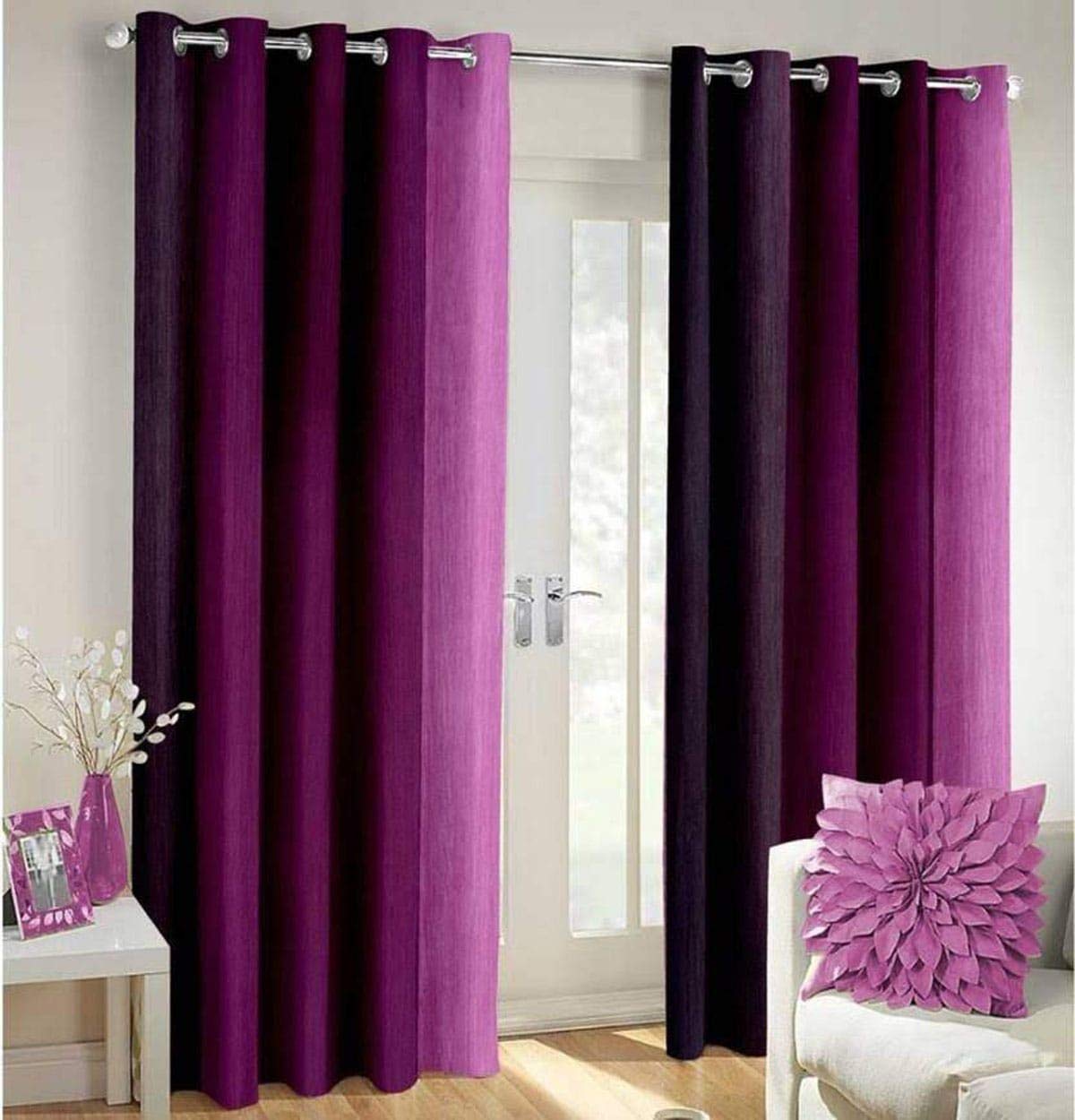 Akgu Solid Double Shade Patta Design Plain Polyester Curtains - Pack of 2 - (Purple, Window 5 Feet) (B0CF9ZHNSJ) Amazon Price History, Amazon Price Tracker