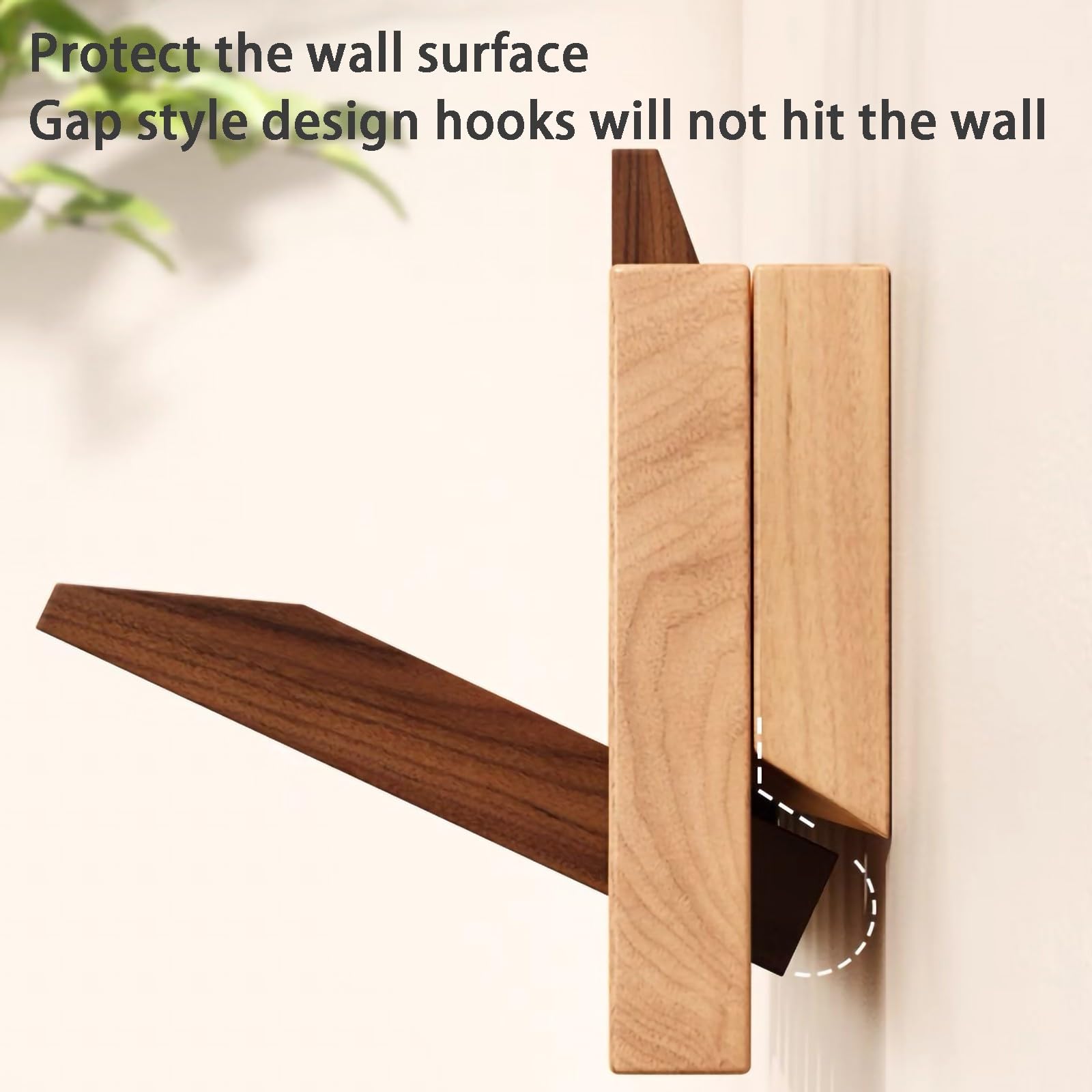 Appendiabiti da Parete in Faggio, Gancio Ribaltabile con Design a Forma di Tasto di Pianoforte, Appendiabiti Salvaspazio per Cappotti Borse e Cappelli, per Armadio Camera da Letto(Mix,8 hooks)