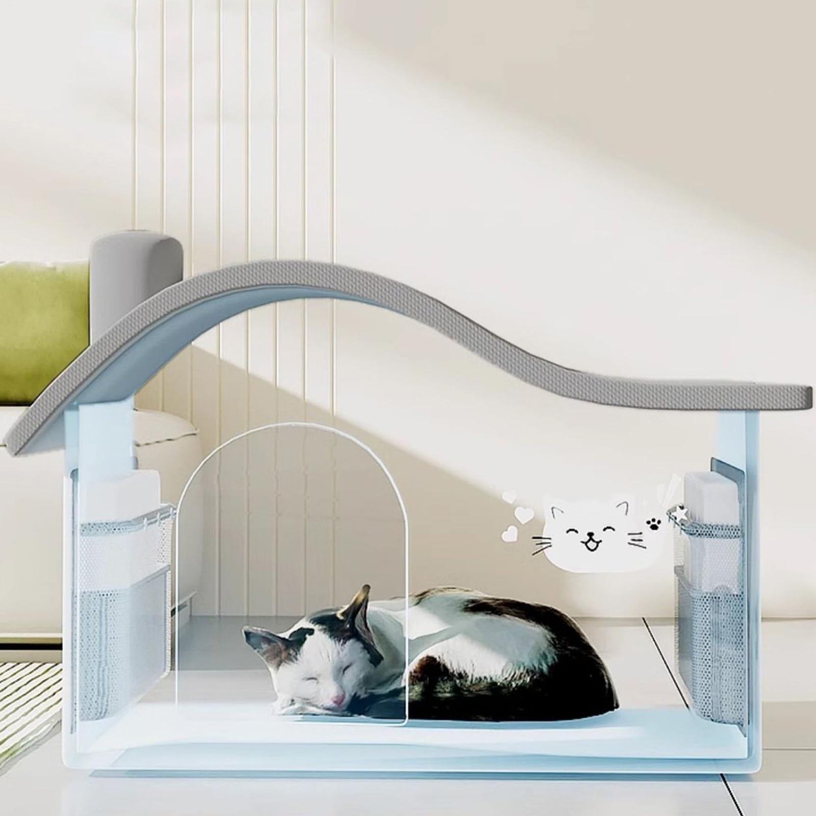 Cestino refrigerante per animali - Resistente casetta pieghevole antimorso con tasche per ghiaccio, fresco comfort estivo, resistente rifugio portatile per riposo, accessorio per benessere de