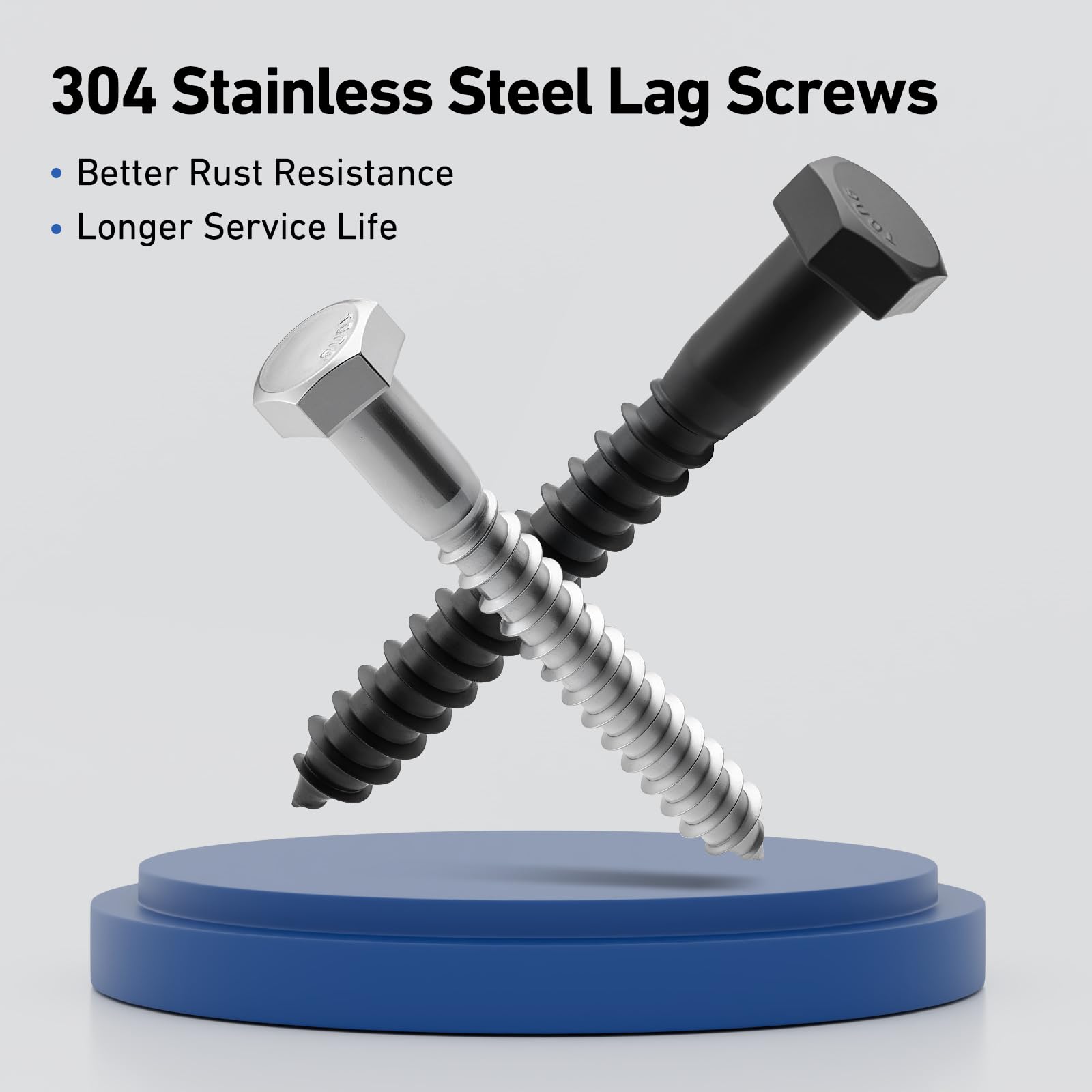 Stainless Steel Lag Screws - 12 Sets, FREE SHIPPING -2