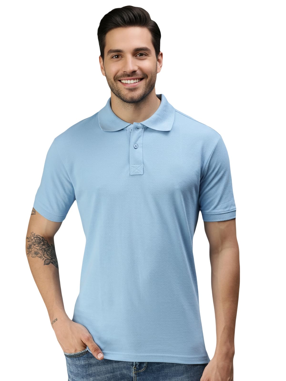 lux cozi Men's Cotton Solid Polo Tshirt_LUXCOZI_POLO1_PWBU_3XL_1PC-picture-23