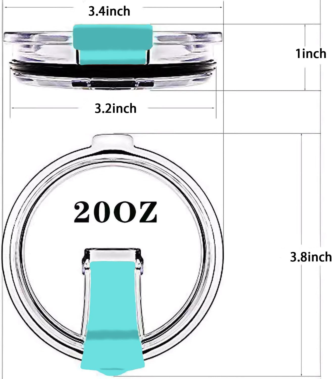 2 Pcs Blue 20 oz Tumbler Lids, Cup Lids Tumbler Lid Replacement Spill Proof Splash Resistant Lids Fit for 20 oz - Image 2