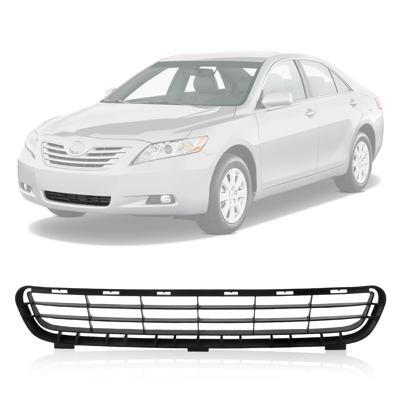 CarPartsDepot Front Lower Grille Bumper Grill Black Compatible With 2007-2009 Toyota Camry Fits For Models Made In Japan Or USA Sedan TO1036103 5311206010