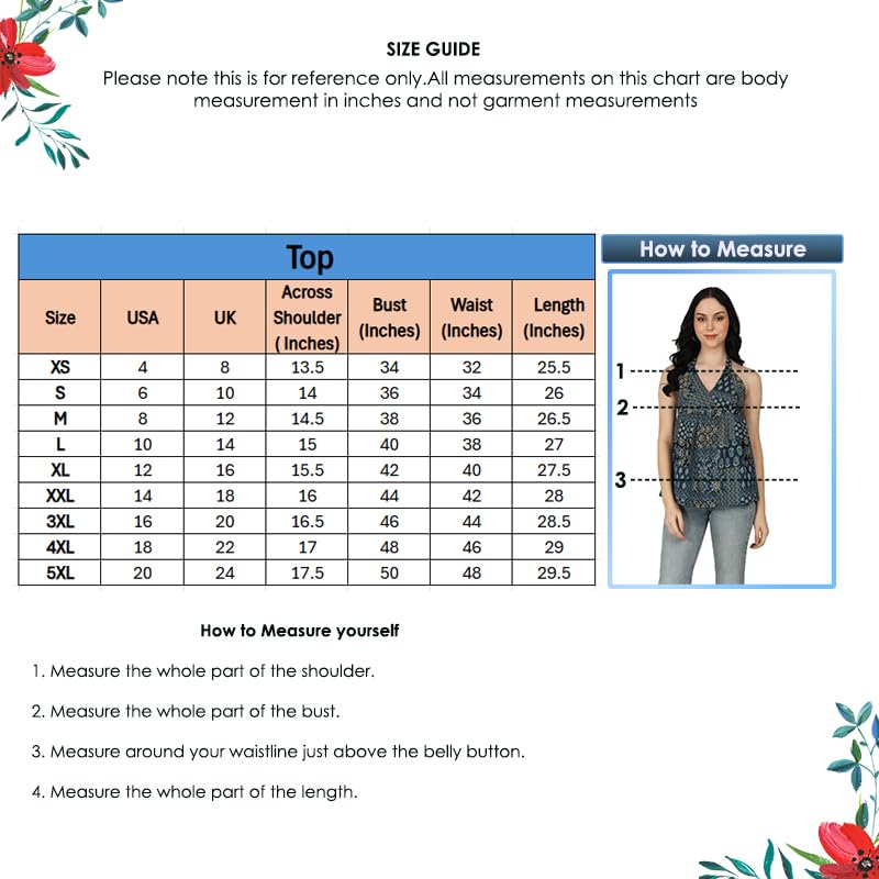 Image of Yash Gallery Women's Multi Cambric Cotton Printed Halter Neck Sleeveless Top
