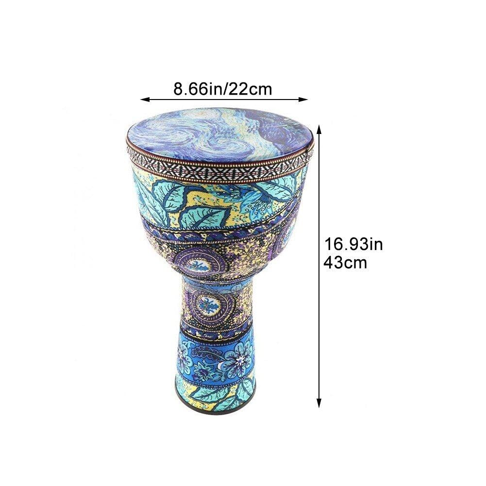Hrippy 8,5 Pouces Coloré De Tambour Africain Djembe Art De Tissu Coloré Tambour PVC pour Enfants Tambour À Main Instrument De Musique