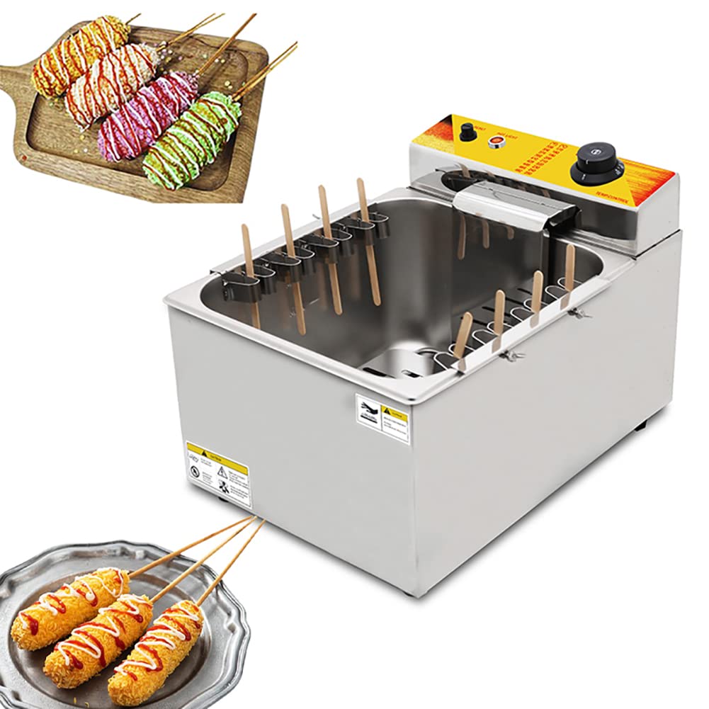 Friteuse électrique Commerciale, équipement de friture de saucisses à Hot-Dog avec Thermostat, adaptée aux commerces et aux supérettes
