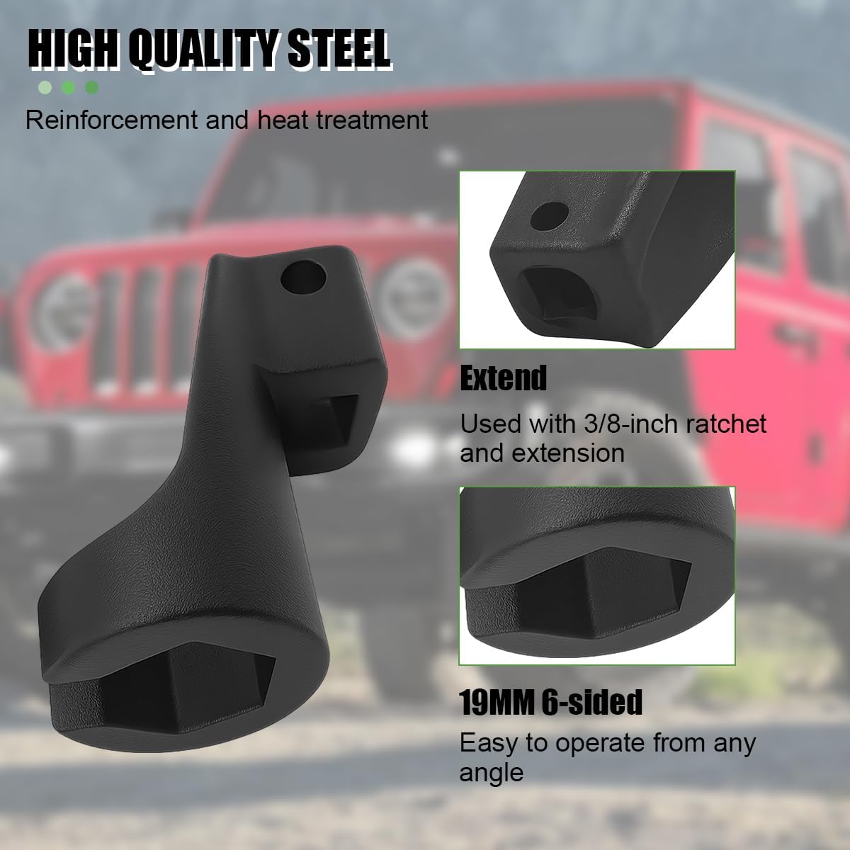 19MM High Pressure Car Fuel Line Socket Tool, 3/8" Drive Injection Horn Nut Wrench Socket, Vehicle Diesel Tool for OEM# W47058090900 Replacement, Compatible with DD13, DD15, DD16