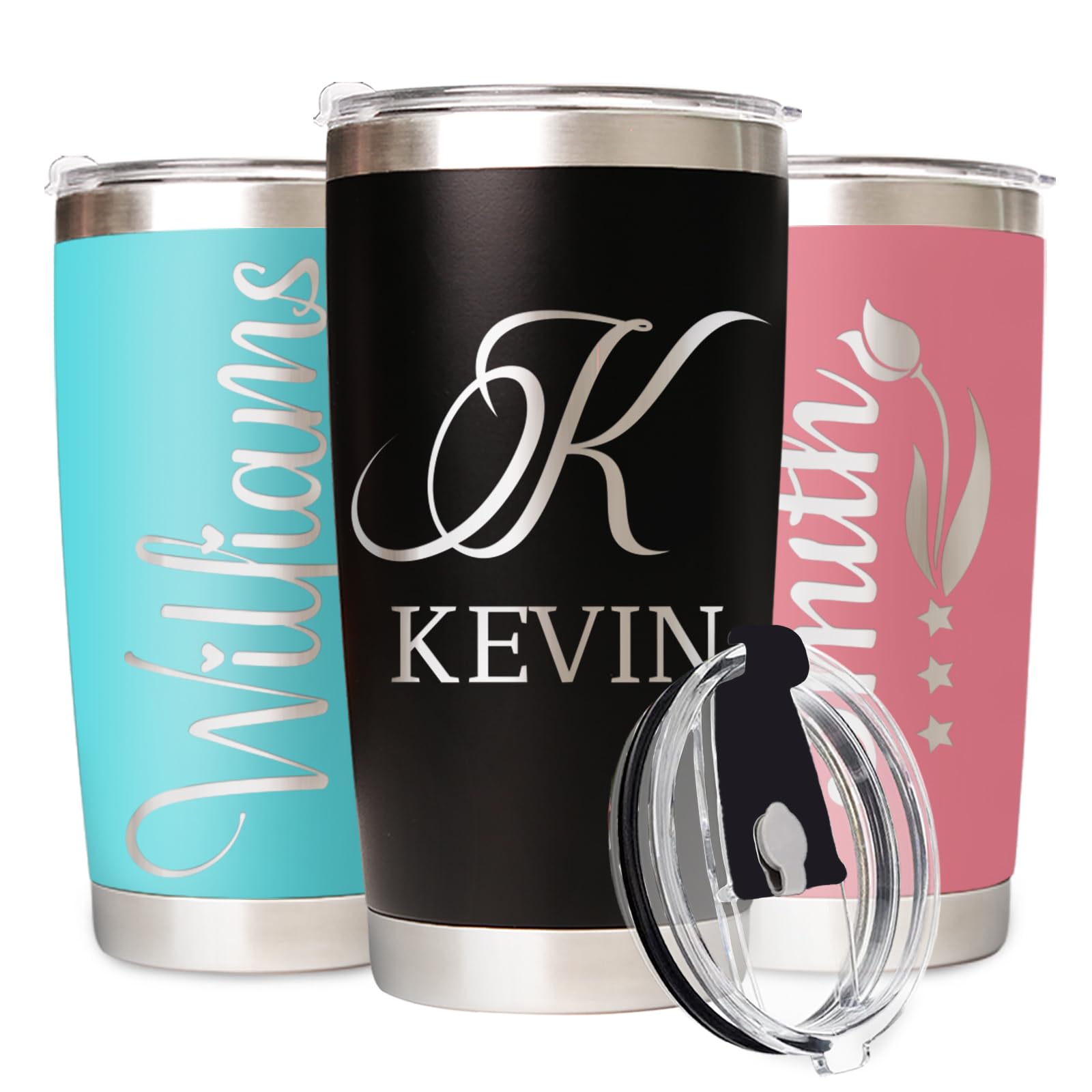 Personalized 20 Oz Tumbler - Custom Engraved Name Travel Mug, Stainless Steel