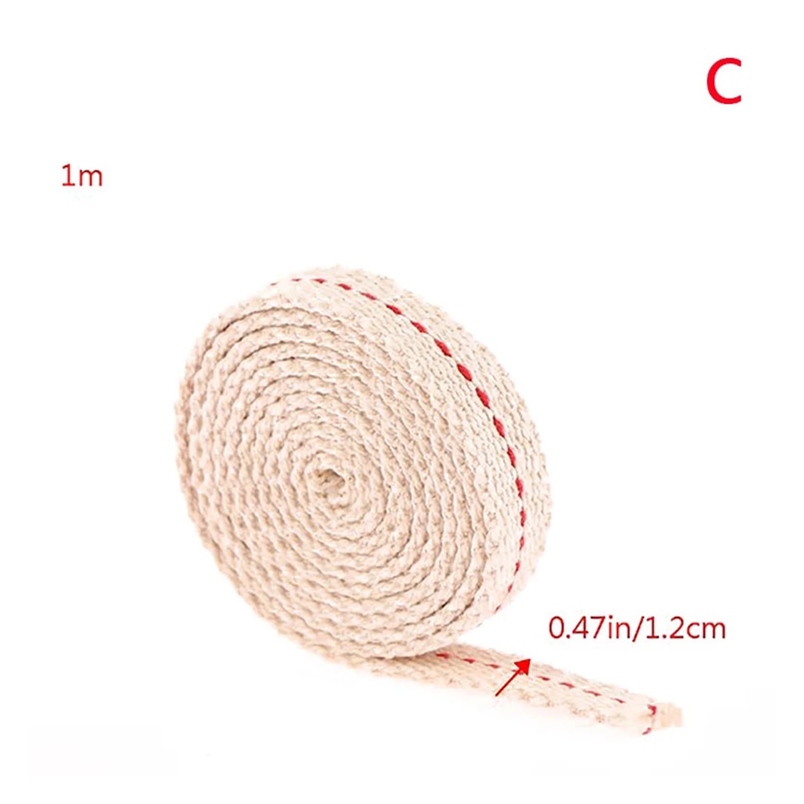 Wymień mocny knot z bawełny Knot bawełniany do lampy naftowej 1m, biały, 0,8-1,2 cm(C-1.2CM)