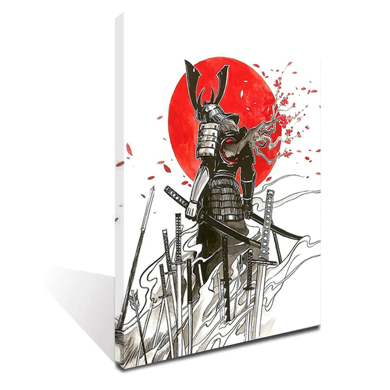 iFine Art Wall Art Inner Framed Oil Paintings Printed on Canvas Modern Artwork for Home Decorations and Easy to Hang For Living Room, Bedroom Samurai Warrior 16x20 Inch