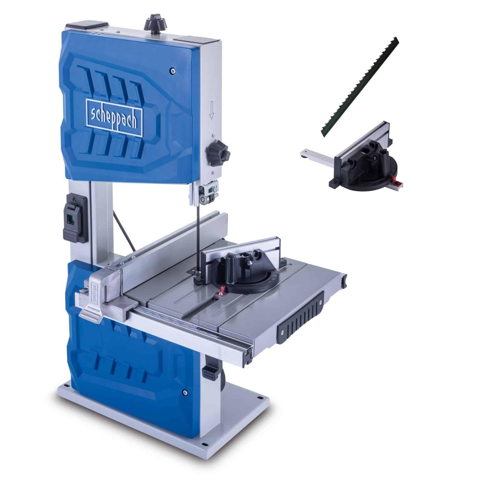 Scheppach Sega a nastro HBS261, altezza di taglio 130 mm, 2 velocità: 720 m/​min e 1000 m/​min | Incl. attacco parallelo, calibro di taglio trasversale e bastone scorrevole