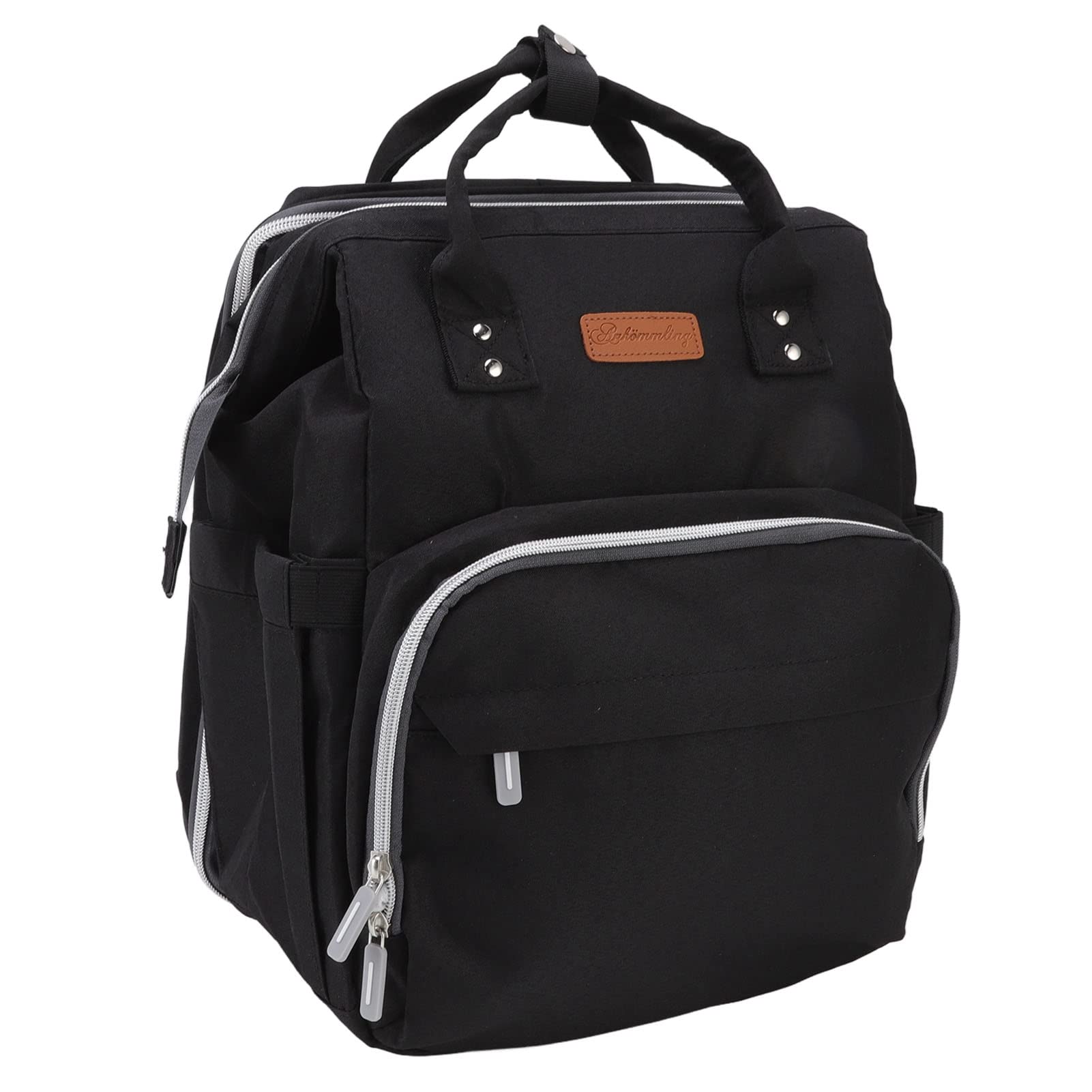 yeck Stain-Resistant Portable Folding Crib Bag Baby Diaper Bag Multi-Compartment Travel Design for Home Outdoor Activities Black-picture-24