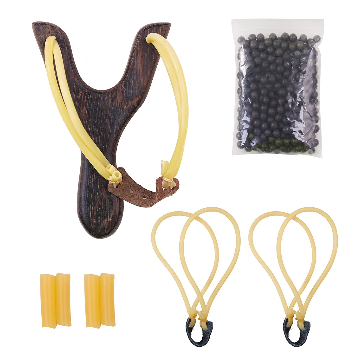 GengWooden Slingshot，Hunting Catapult Toy Slingshot，Suitable for Adults and Children,Suitable for Catapult Games, Hand-held Slingshot and Ammunition