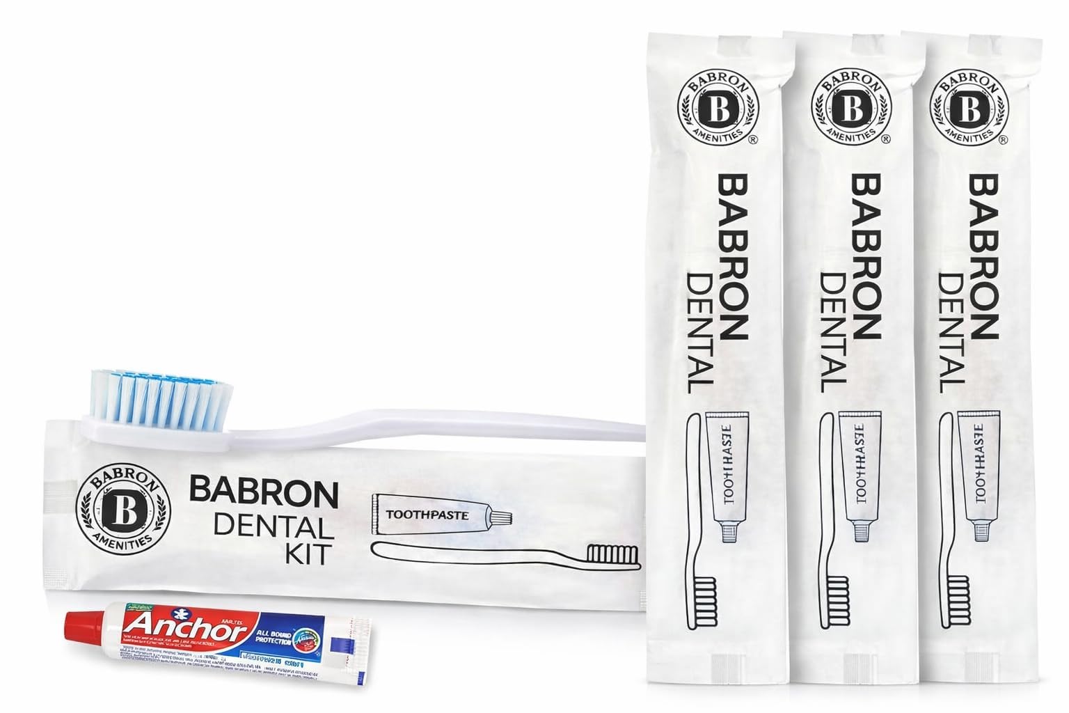 Babron Dental Kit for Hotel (Pack of 50) - 1 Toothpaste and 1 Toothbrush Set - Hotel Amenities and Accessories