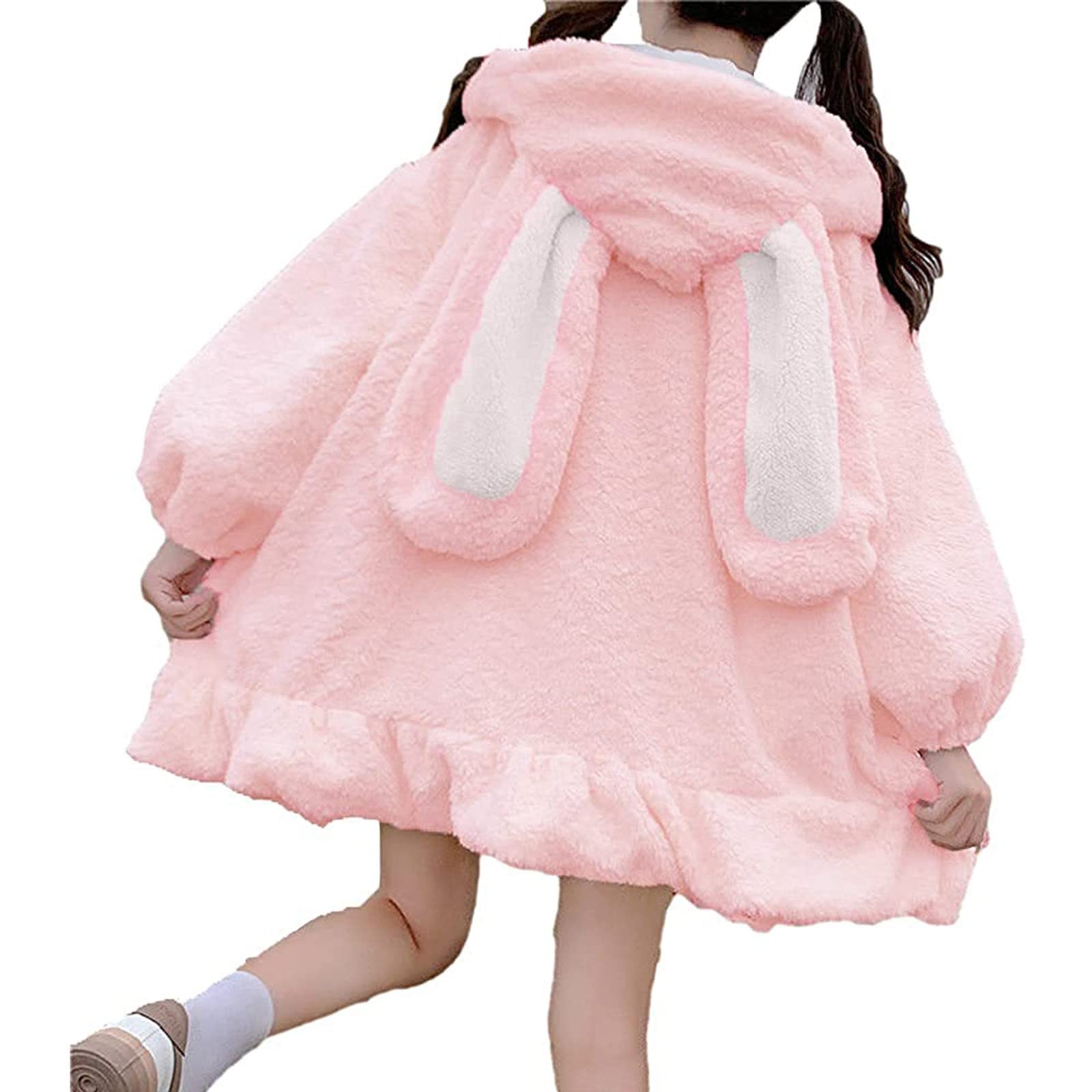 Bunny Hoodies mit Hasenohren, Kapuze, Kaninchenohr-Hoodies mit Ohren, durchgehender Reißverschluss, niedlicher Hasenohr, leichte Hoodies für Frauen, Tier-Hasenohr-Hoodie, Hoodies mit Ohren