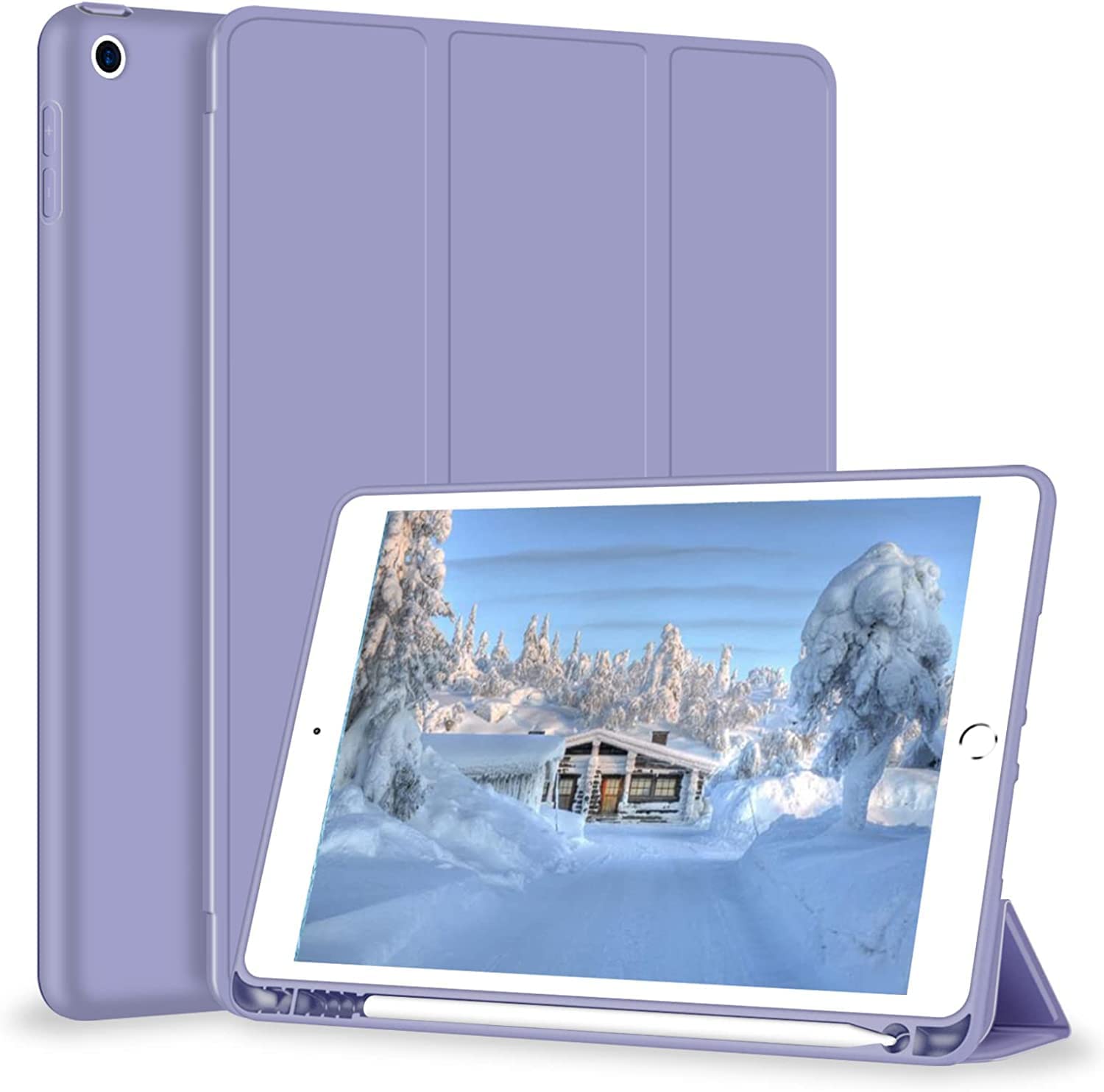 Robustrion Smart Flexible Trifold Flip Stand Case Cover with Pencil Holder for iPad 9.7 inch 6th/5th Generation - Lavender (B08FZXJDNX) Amazon Price History, Amazon Price Tracker