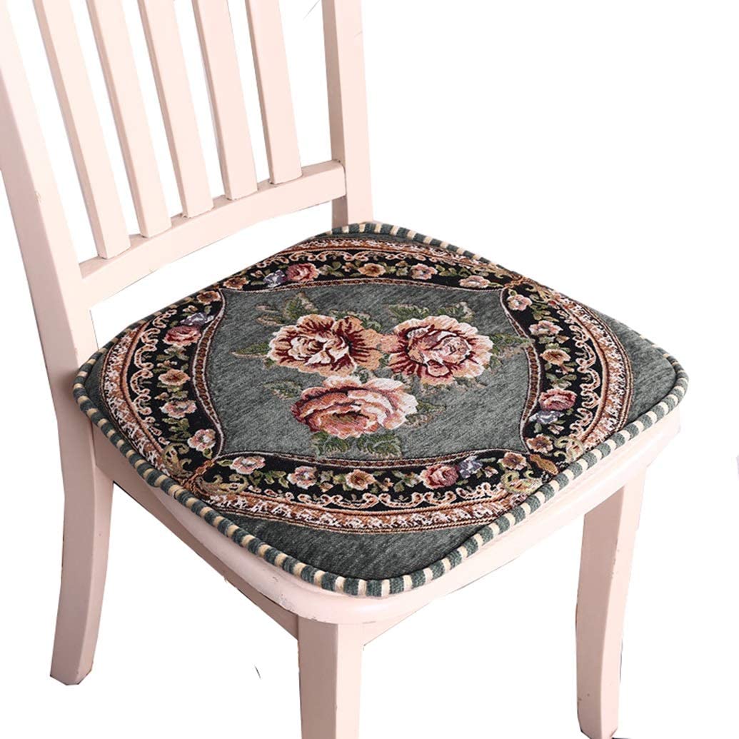 Funda de asiento de silla de comedor con respaldo de goma antideslizante verde
