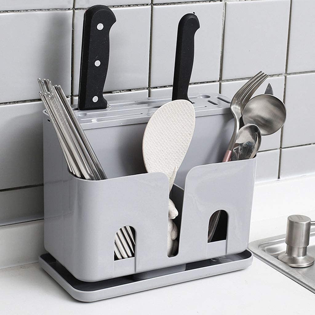 Soporte Cuchillos Cocina sin Cuchillos Palillos Soporte Para Cuchillos Cuchillo De Cocina Y Tenedor Caja Tubo Plástico Estante Para Knife Block(A)