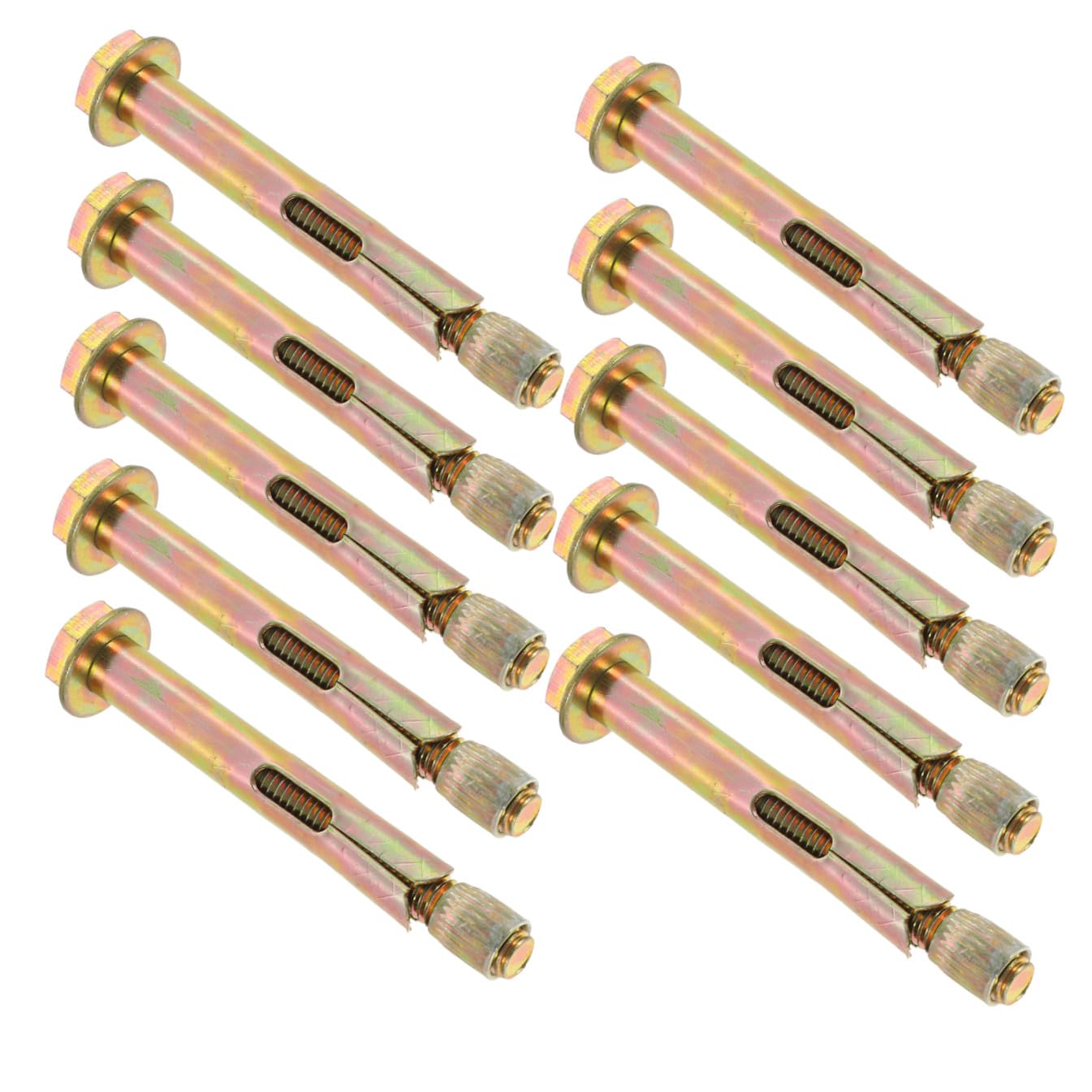 Alipis 10pcs Carbon Steel Drop Concrete Anchors Knurled Expansion Fasteners for Solid Concrete Installation Expansion Sleeve Bolts Easy to Use and