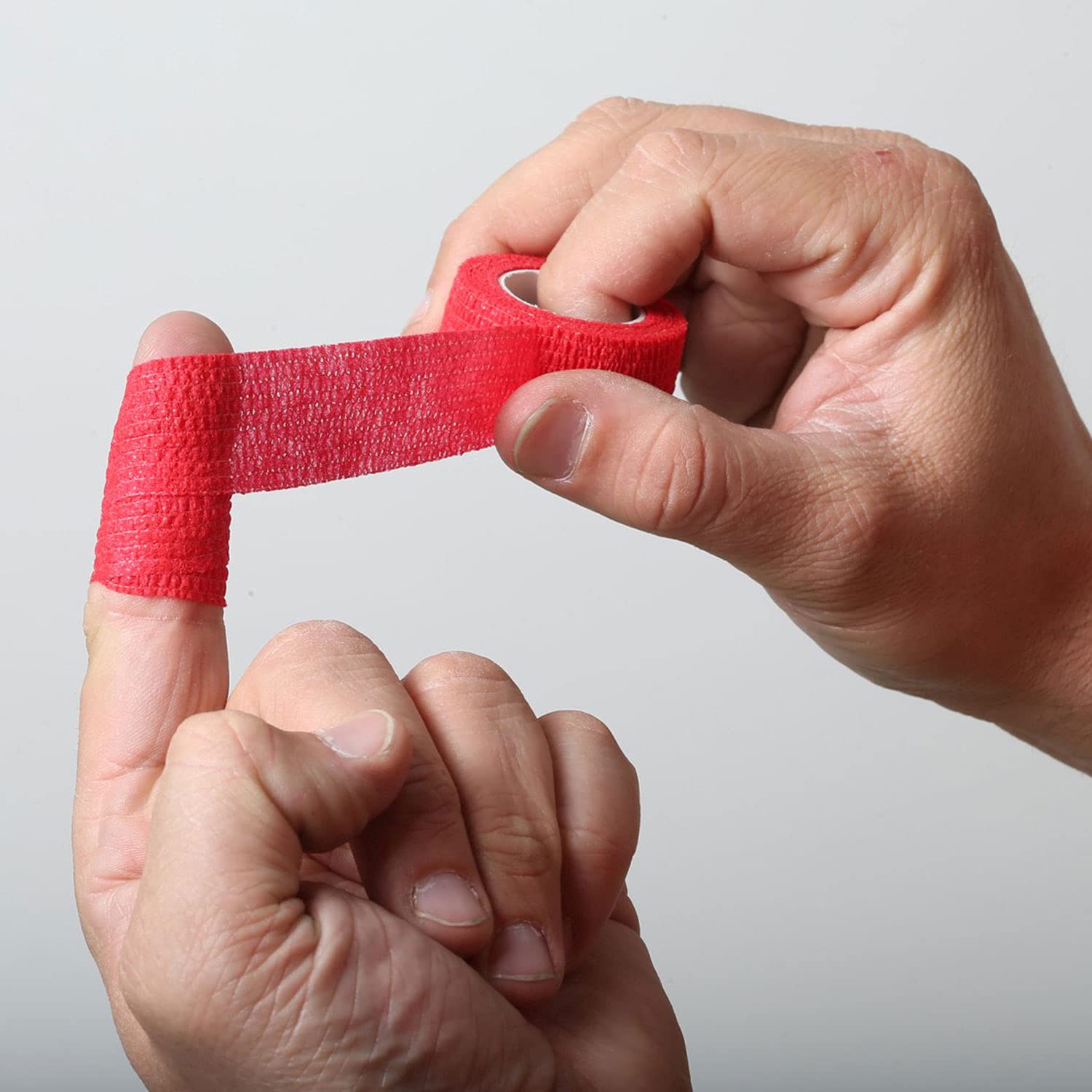 Lot de 12 rouleaux de protection des doigts auto-adhésifs, imperméables, résistants à l'huile, respirants, élastiques, déchirables à la main, protègent des blessures ou des points de pression