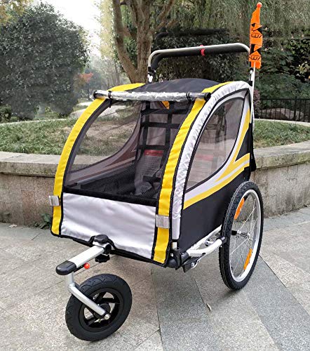 Kids Bike Trailer - Jogger Travel Buggy Kinderen - Kan Accommoderen 2 Kinderen - Trailer Kinderwagen - Aluminium Frame - Afbeelding 4