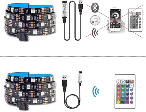 Miniatura 4 de Fengyan - Tira de luces LED de 16.4 ft, control infrarrojo USB, RGB DC5V 5050, lámpara flexible, diodo, fondo de TV, luces de iluminación de neón,