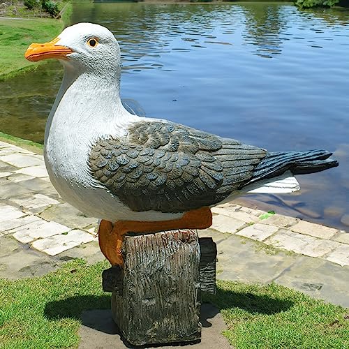 Euiroet Real Seagull Figurine,Sea Bird Figurine Nautical Statue Seagull Figurine Decorations Garden Bird Statue Coastal Beach Home Table Decorations Nautical Gift Seagull Figures Seagull Sculpture #TOP4