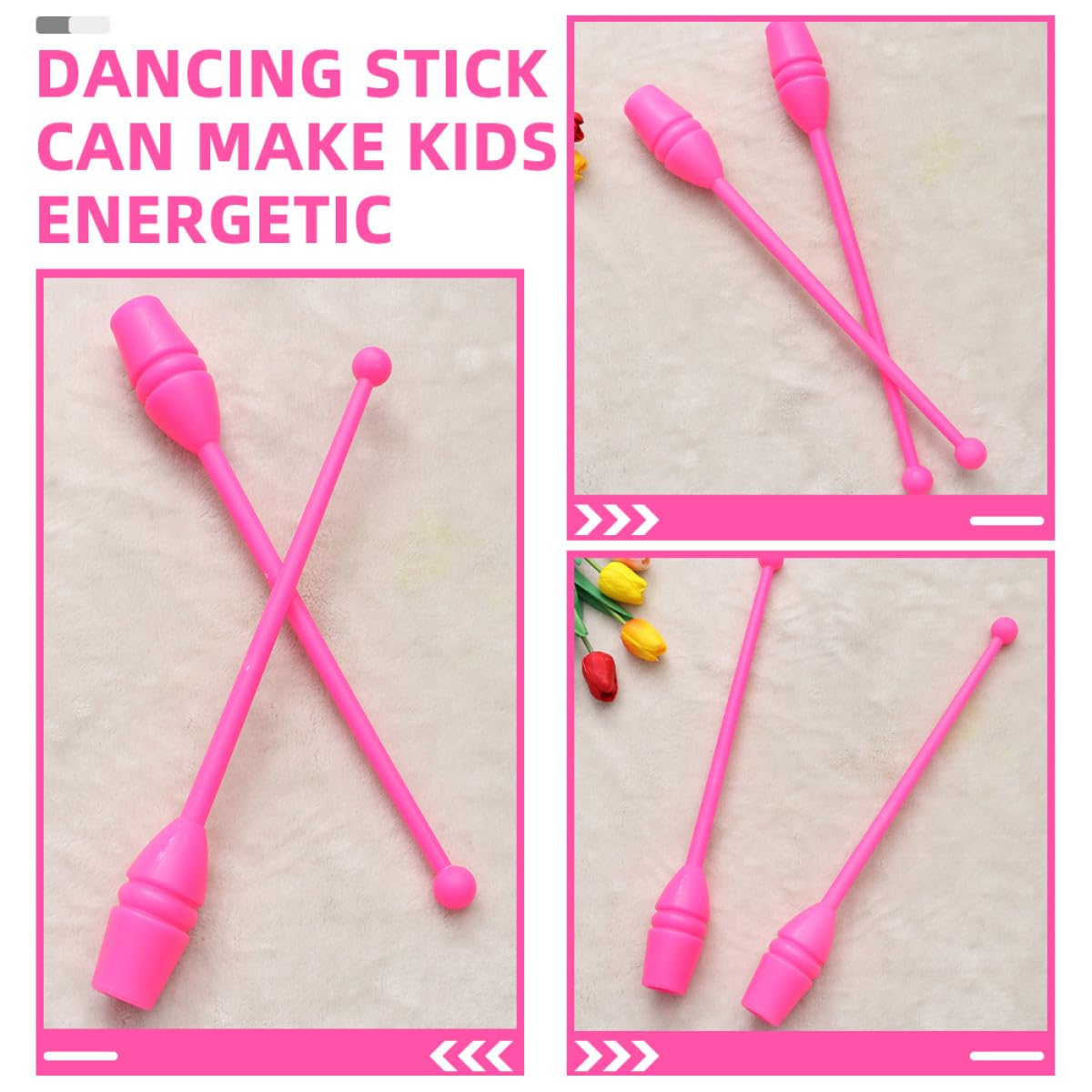 Generico Clavette Ginnastica Ritmica Bambina Rosa in Plastico per Ginnastica Artistica e Fitness Accessorio e Bambine