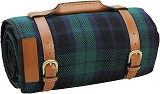 HappyPicnic 221 x 170,2 cm Extra Large Couverture de Pique-Nique | 100 Pratique Tapis | Style Anglais Tapis de Pique-Nique | étanche Gazon Couverture Tote | Portable Intérieur Home Couverture