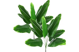 Artificial Fake Banana Tree Leaves with Stems - Faux Palm Tree Imitation