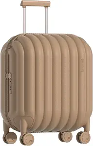 artrips Carry On Luggage with 8 Spinner Wheels,20''Spinner Luggage,PC Lightweight Hardside Luggage with Bread Design,TSA Lock, Brown,Carry On 20-Inch,47L
