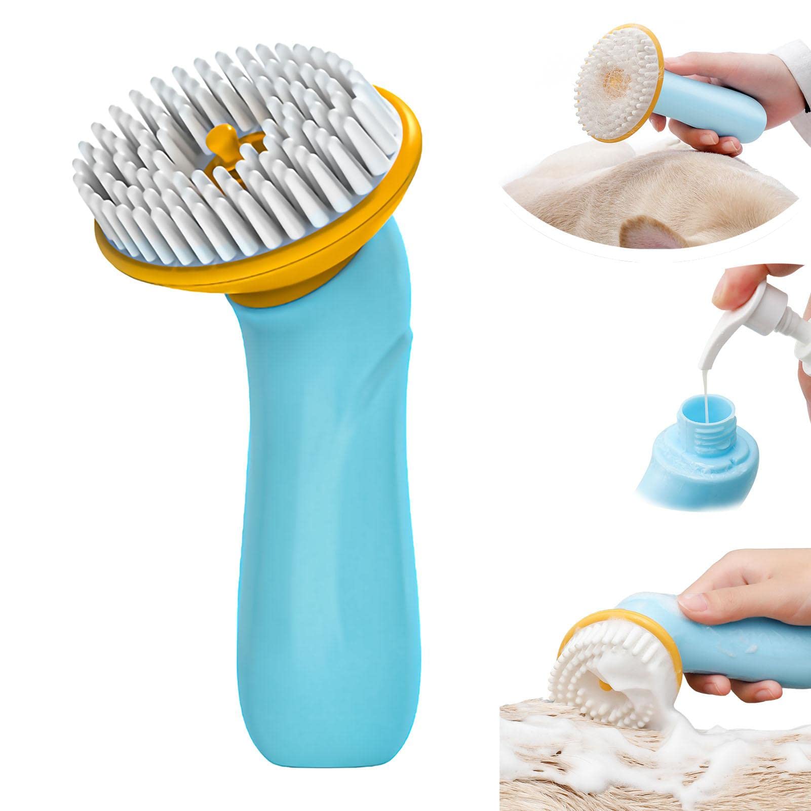 Cepillo para muda de Perros - Cepillo de Masaje de baño Suave para Perros y Gatos - Cepillos para peinar Mascotas Elimina Suavemente los pelos Sueltos liujiapeng55 (Blauw)