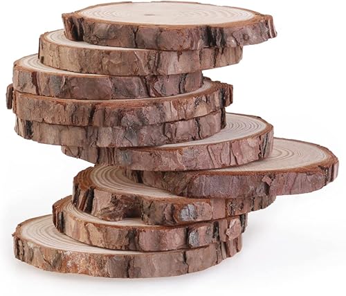 Miniatura 2 de EXCEART 5 piezas de artes y manualidades para decoración de madera, decoración de boda, pequeñas rondas de madera para bricolaje, mini rebanadas de